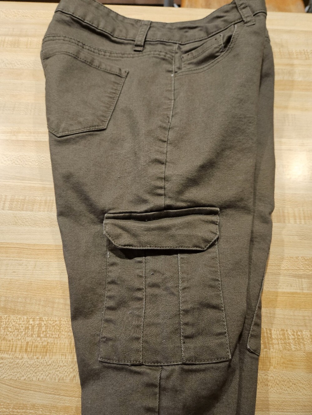 Wax Jean Military Green Cargo Pants Size 5/27 - Picture 5 of 8